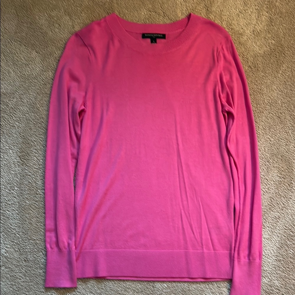 Banana Republic Pink Crew Neck Sweater Knit Design